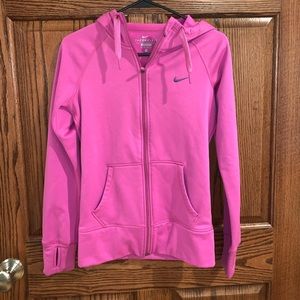 nike pink zip up hoodie
